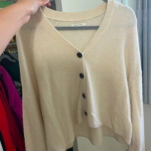 cream button sweater from american eagle
